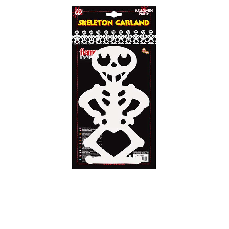 Girlande Halloween Papier Skelette | 3m
