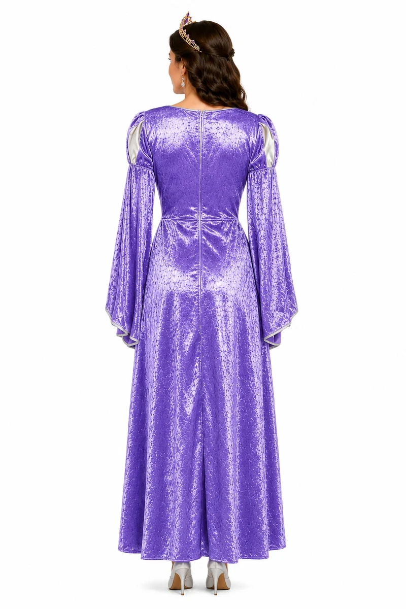 Burgfräulein Kostüm "Prinzessin Helena" für Damen | Lila Silber