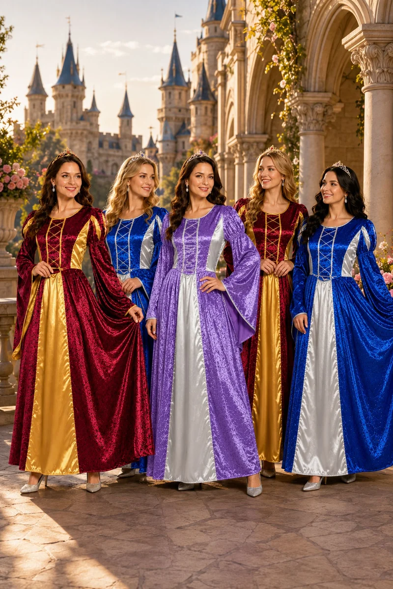 Burgfräulein Kostüm "Prinzessin Helena" für Damen | Lila Silber