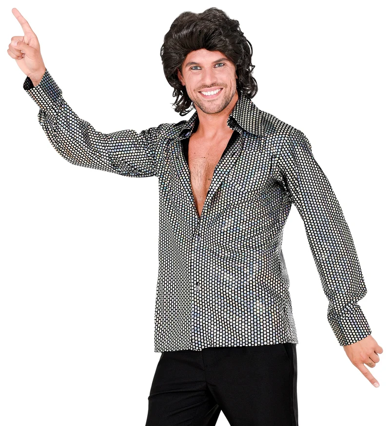 70er Jahre Hemd "Holo" für Herren | Mehrfarbig - 70s Disco Kostüm