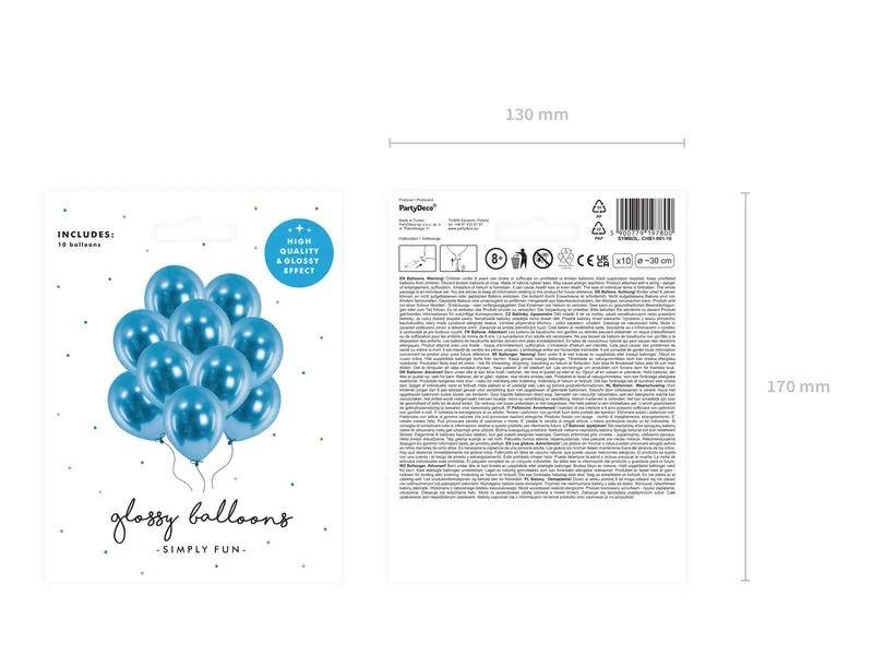 10 Stk. Luftballon Ø30cm "Uni Glossy" | Blau