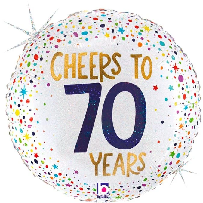 18"/Ø46cm Folienballon "Cheers to 70 Years"