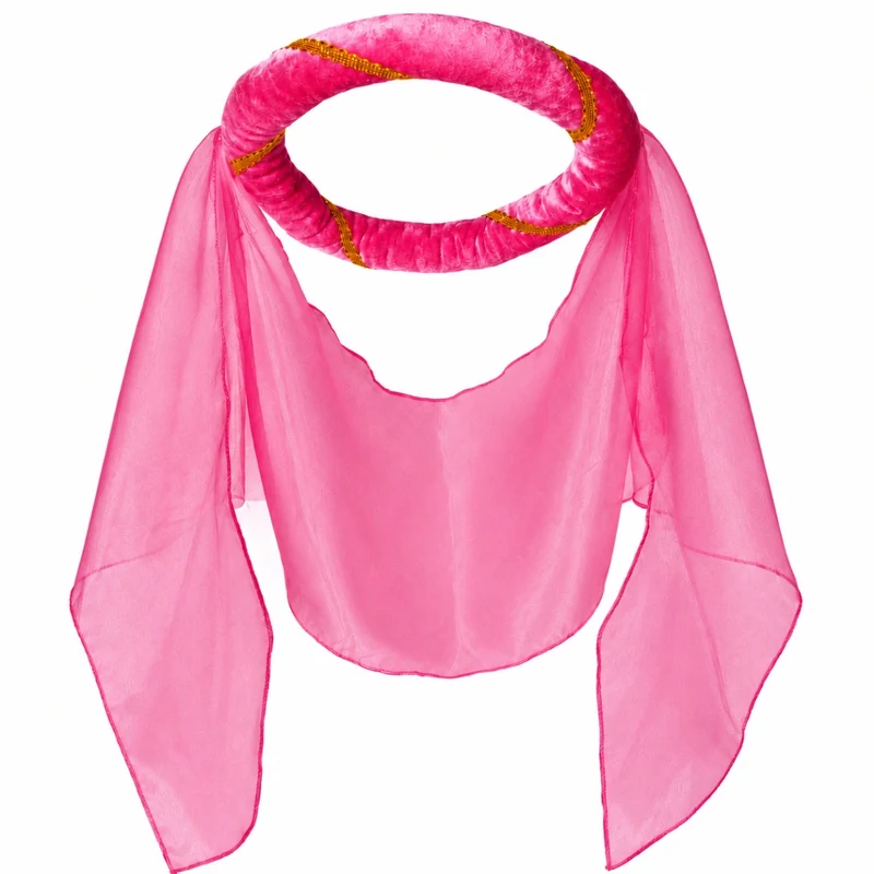 Mittelalter Haarband "Helena" mit Schleier für Mädchen | Pink