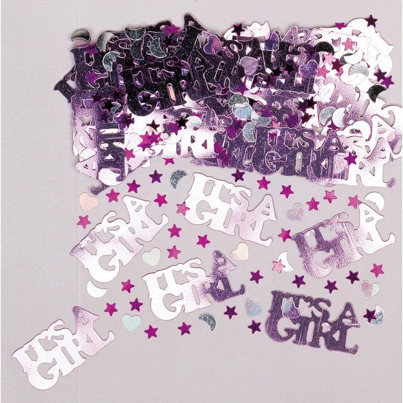 Konfetti Metall 14g It's a girl Pink
