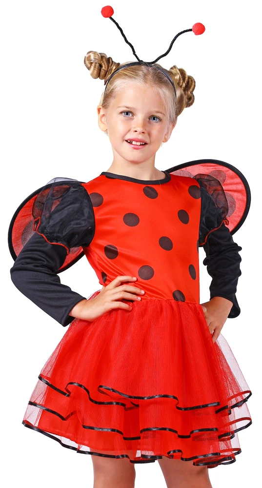Marienkäfer "Ladybug" Kostüm für Mädchen | Kleid Haarreif Flügel