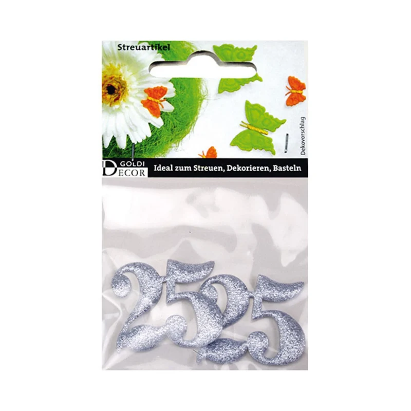 Dekoelement 25. Jubiläum 2Stk SILBER