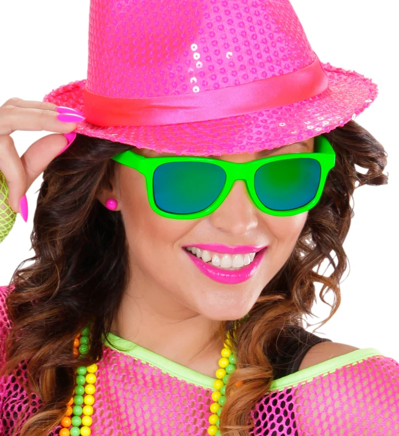80er Jahre Brille mit Revo Gläsern | Neon Grün