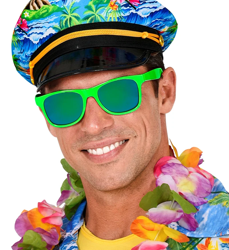 80er Jahre Brille mit Revo Gläsern | Neon Grün