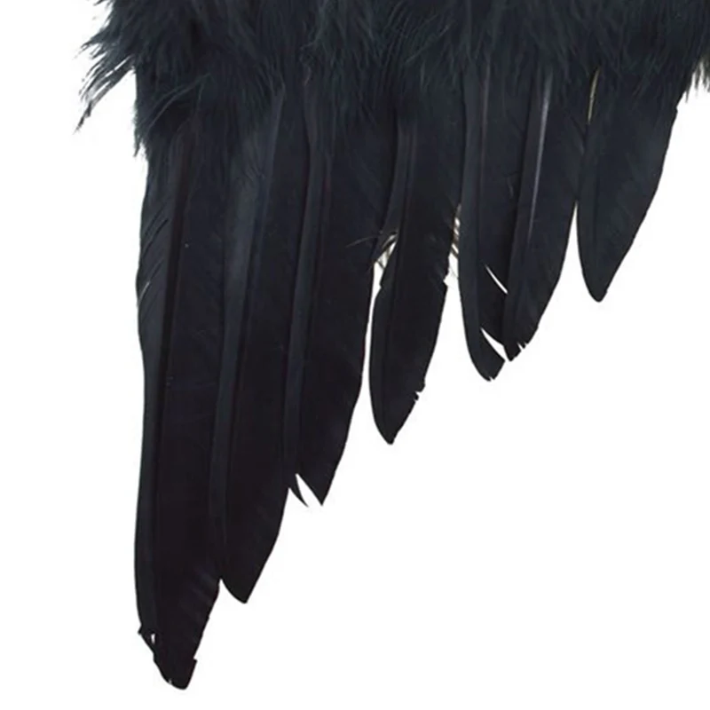 Engelsflügel für Kinder 33 x 34 cm | Schwarz - Federn