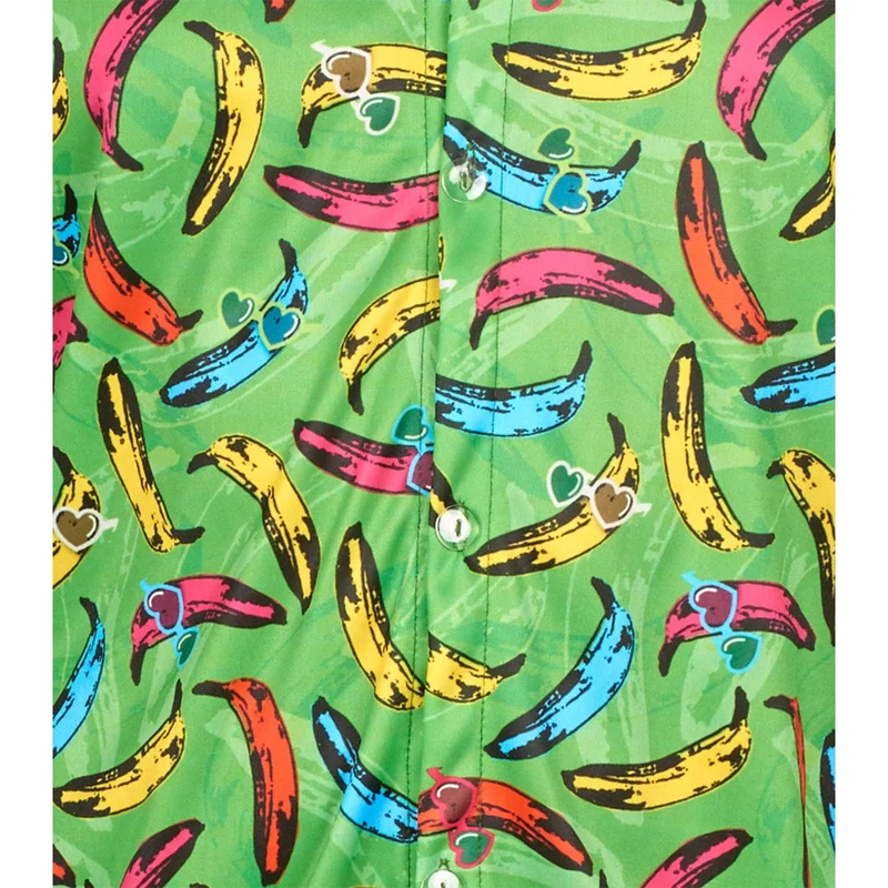 Retro Hippie Hemd "Pop Banana" für Herren | Grün