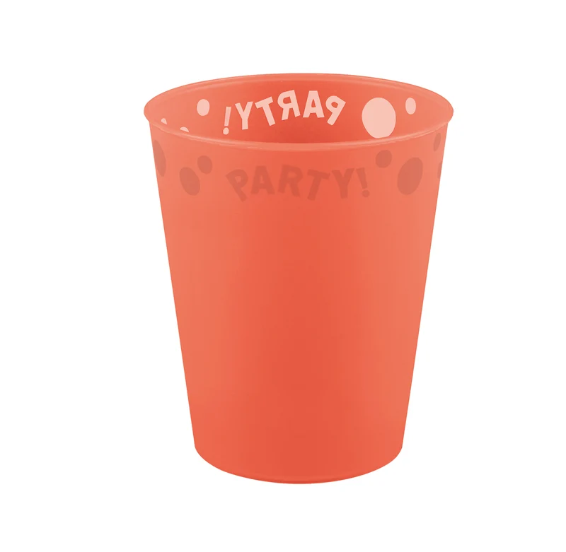Mehrweg Becher 250 ml | 1 Stück Orange fluoreszierend