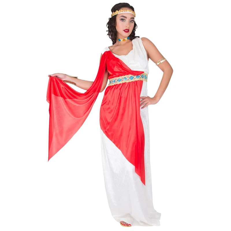 Adelige Römerin "Livia" Kostüm für Damen | Creme Rot