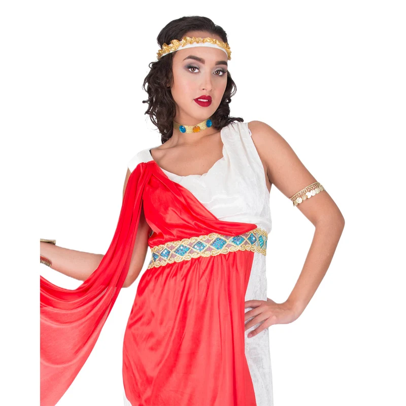 Adelige Römerin "Livia" Kostüm für Damen | Creme Rot