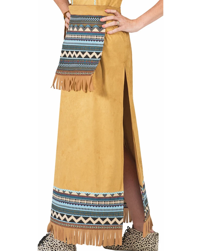 Indianerin "Cherokee" Kostüm für Damen | Langes Kleid Braun Türkis