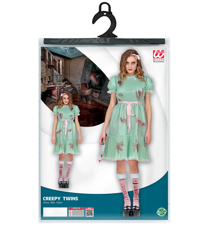 Killer-Puppe - Halloween Geister Hexenkostüm für Damen | Grün Weiß