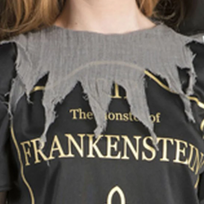 Grabstein "Tammy" Kleid mit Kapuze für Damen | Schwarz