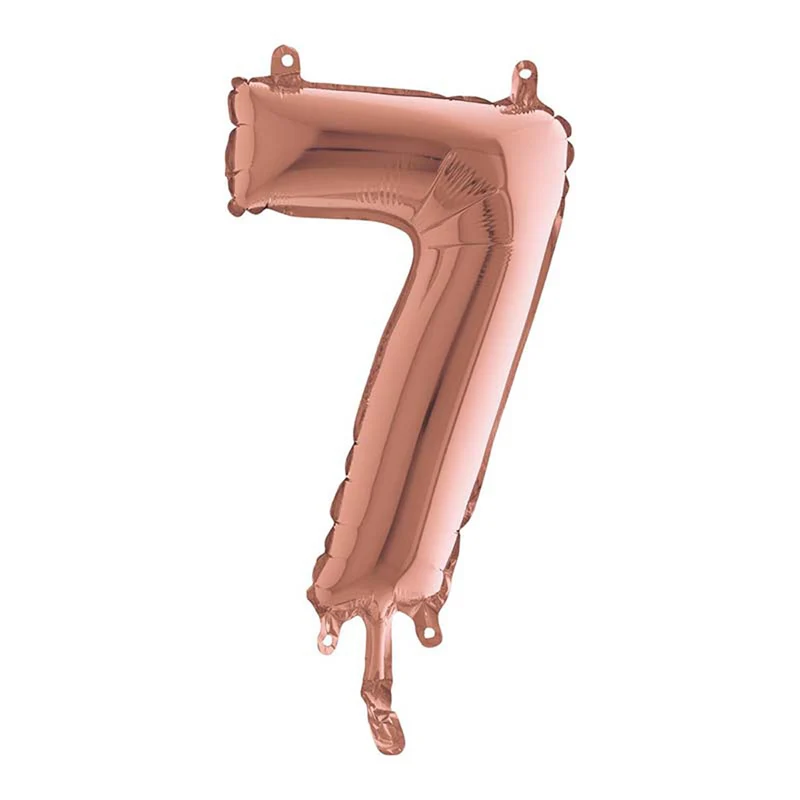 14"/Ø36cm Mini Zahlen Folienballon | Rosegold #7