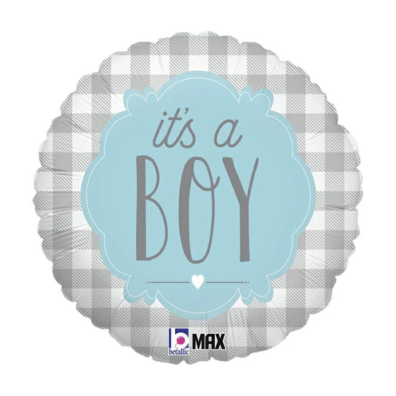 18"/Ø46cm Folienballon "It's a Boy Karo"