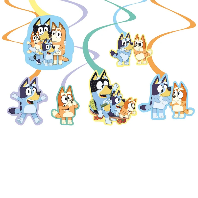 "Bluey" Serie | 6 Deko-Spiralen