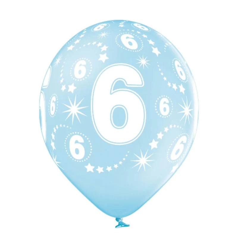 Luftballon Ø30cm Geburtstag #6 | 6 Stk. Bunt