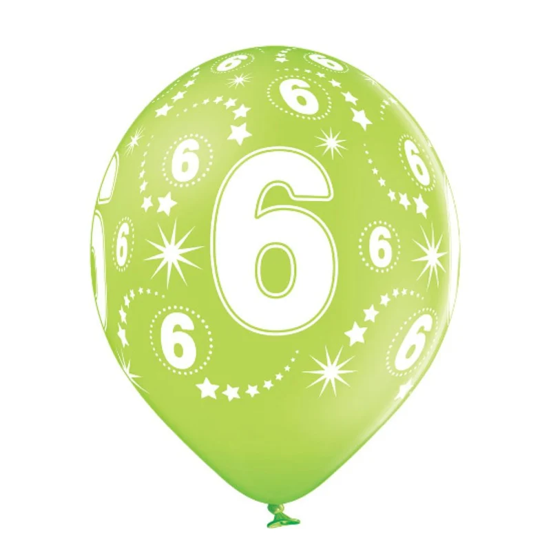 Luftballon Ø30cm Geburtstag #6 | 6 Stk. Bunt