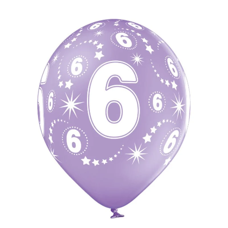 Luftballon Ø30cm Geburtstag #6 | 6 Stk. Bunt