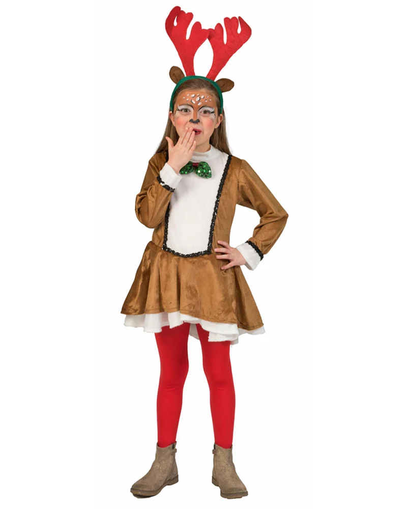 Rentier "Renda" Kostüm für Mädchen | Weihnachtskostüm