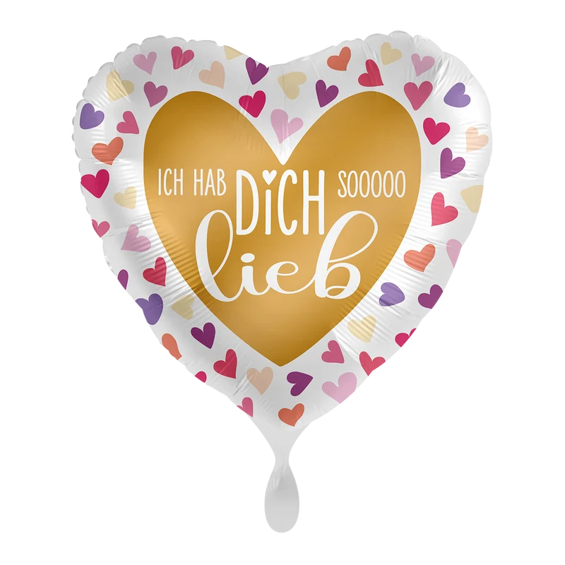 18"/Ø43cm Herz Folienballon "Ich hab dich sooo lieb"