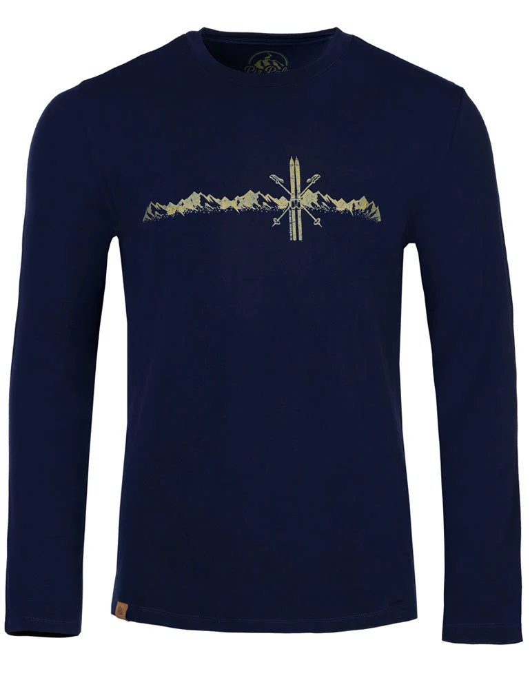 Piz Palü Herren Langarmshirt "Unterammergau" | 020030 - Marine