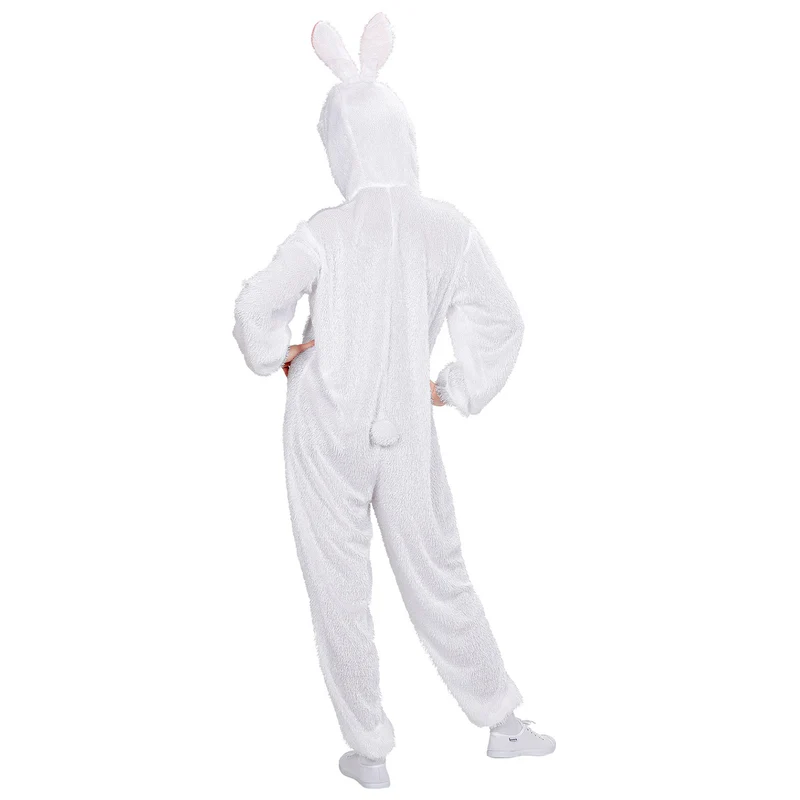 Hase Kostüm für Erwachsene | Weiß Rosa - Overall Tierkostüm