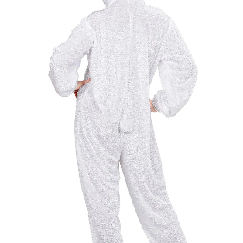 Hase Kostüm für Erwachsene | Weiß Rosa - Overall Tierkostüm