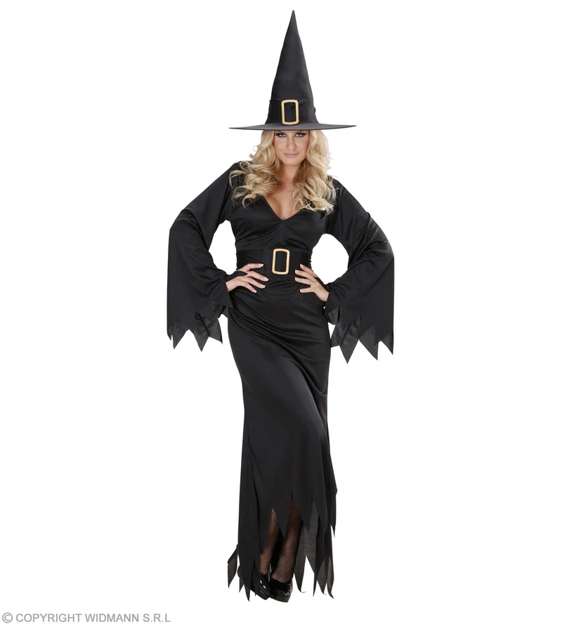 Hexenkostüm "Black Witch" für Damen | Kleid und Hut - Schwarz