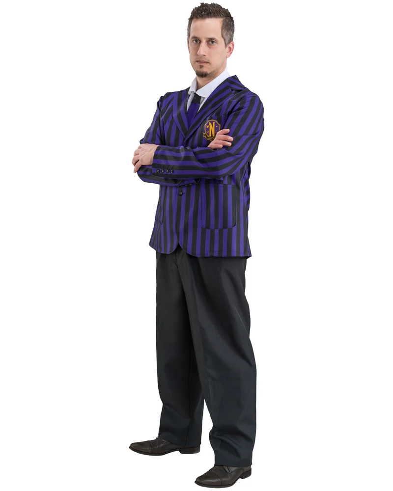 Wednesday Filmkostüm "Xavier" für Herren | Schuluniform Schwarz Lila - Addams Family