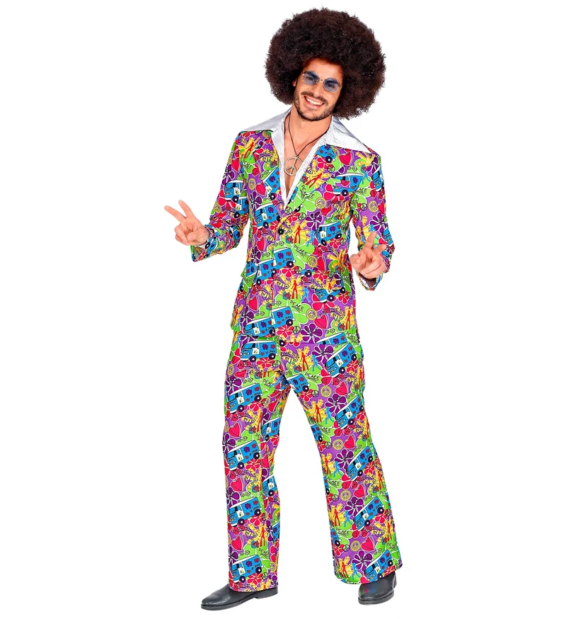 Hippie Anzug "Groovy" für Herren | Mehrfarbig - Kostüm 60er 70er Jahre