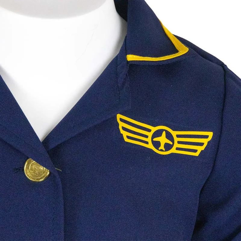 Stewardess Kostüm für Mädchen 4-tlg.