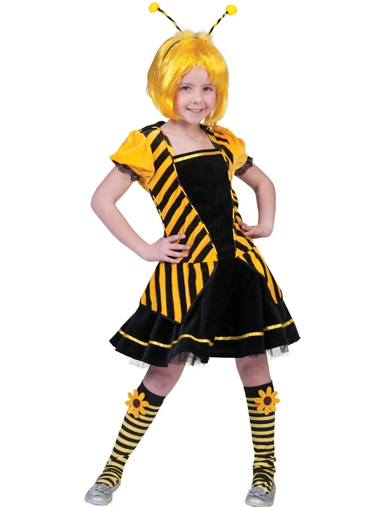 Bienen Kostüm "Susi" für Mädchen - Gelb Schwarz | Kinder Kostümkleid Karneval Fasching