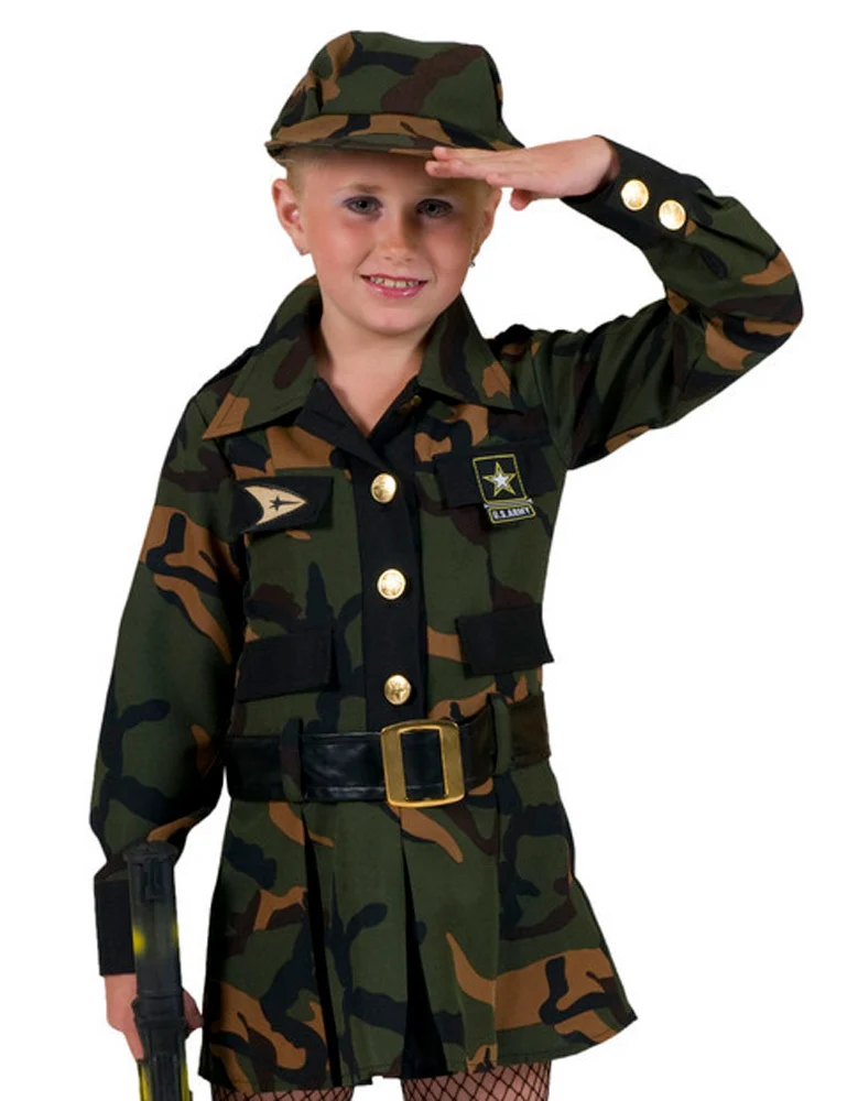 Camouflage Soldatin Kostüm für Mädchen