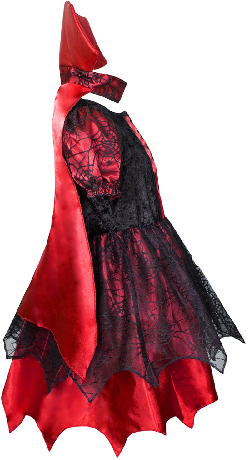 Kostüm Hexe "Willow" für Mädchen | Vampir Schwarz Rot