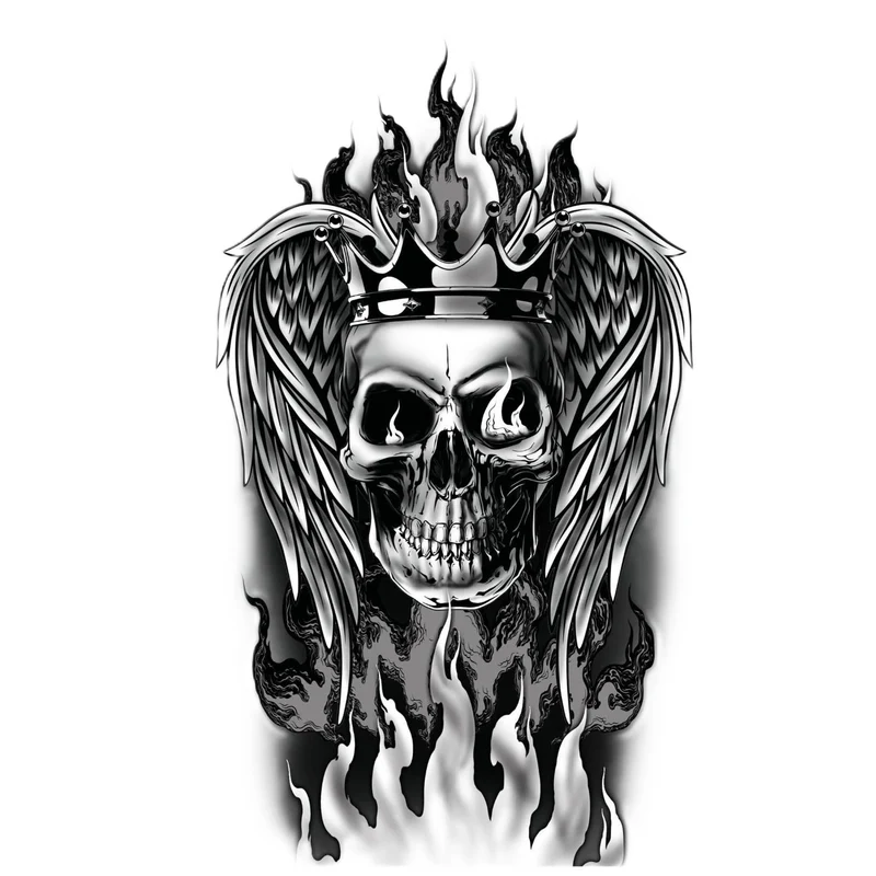 Halloween Tattoo Totenkopf | 14 x 30 cm