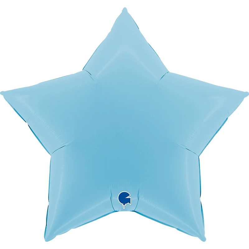 36"/Ø91cm Folienballon Uni Stern | Blau Matt