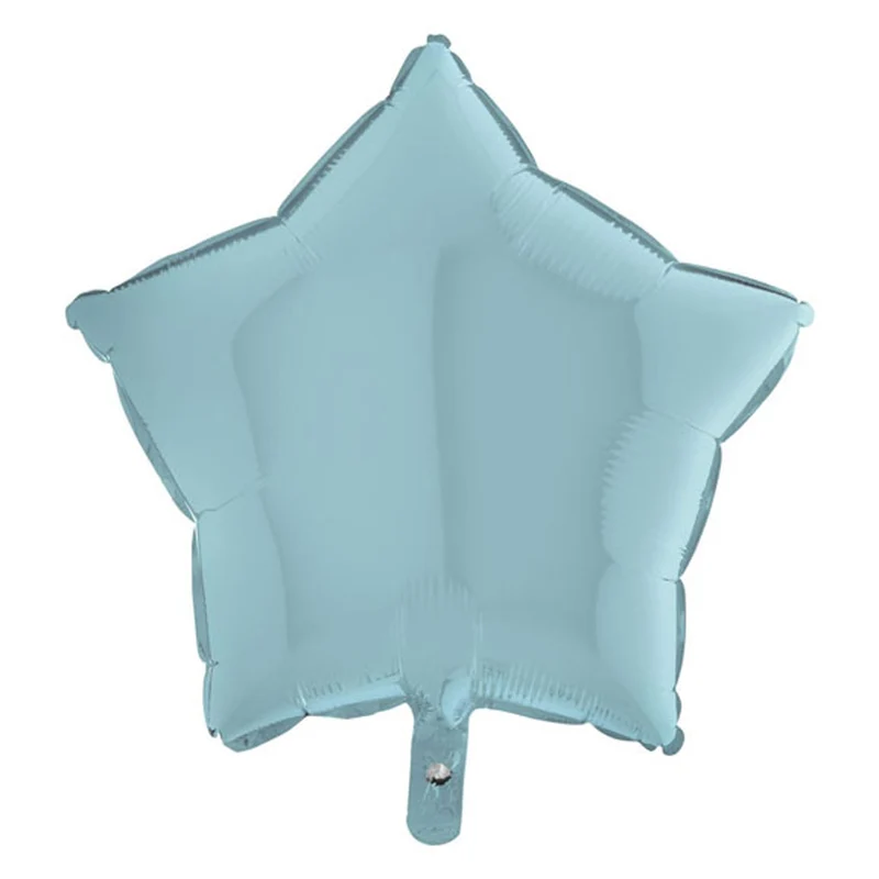18"/Ø46cm Stern Folienballon Uni | Hellblau Pastell