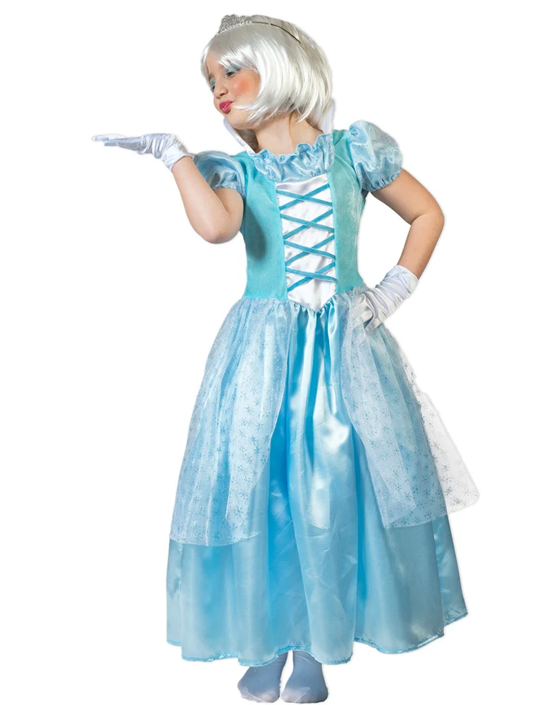 Eiskönigin Kostüm "Jasmina" für Mädchen - Hellblau | Schneekönigin Gkitzer Kleid