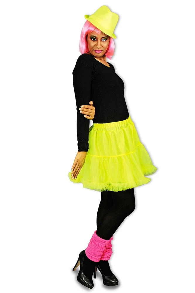 Neon Petticoat - UV leuchtend für Damen - Gelb