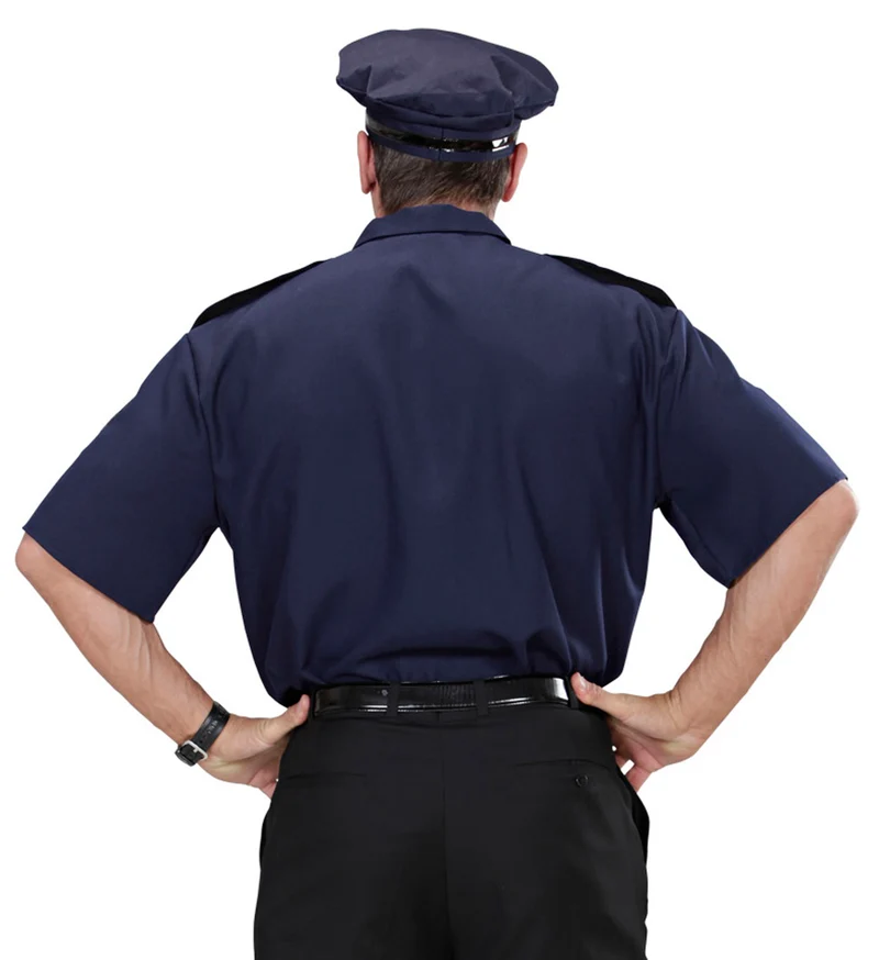 Kostüm "Polizist" mit Hemd, Krawatte und Mütze | Blau/Schwarz
