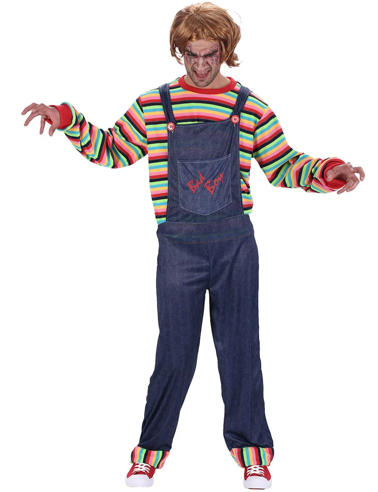 Mörder Puppe "Bad Boy" - Herren Kostüm - Halloween | Mehrfarbig Blau