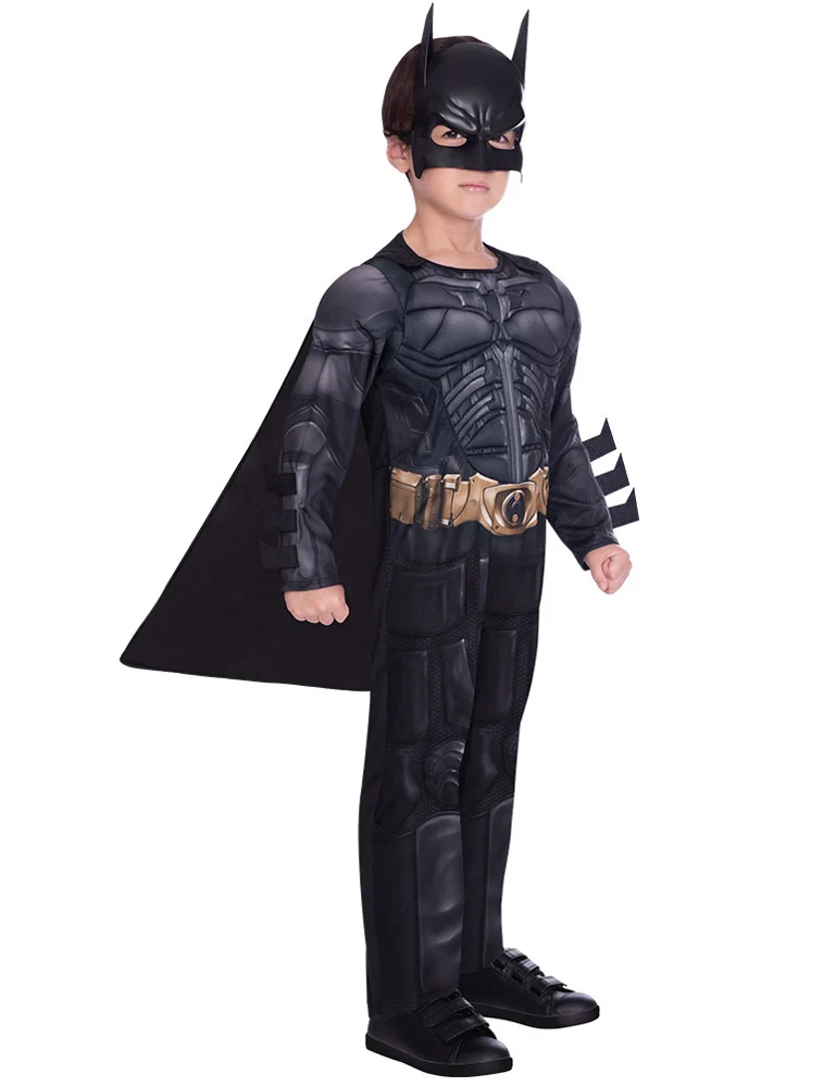 Batman "Dark Knight" Kostüm für Jungen - Schwarz | DC Super Heroes Kinderkostüm