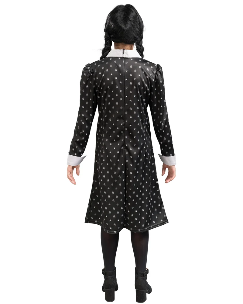 Kostüm "Wednesday" für Kinder | Print Kleid Schwarz Weiß - Addams Family