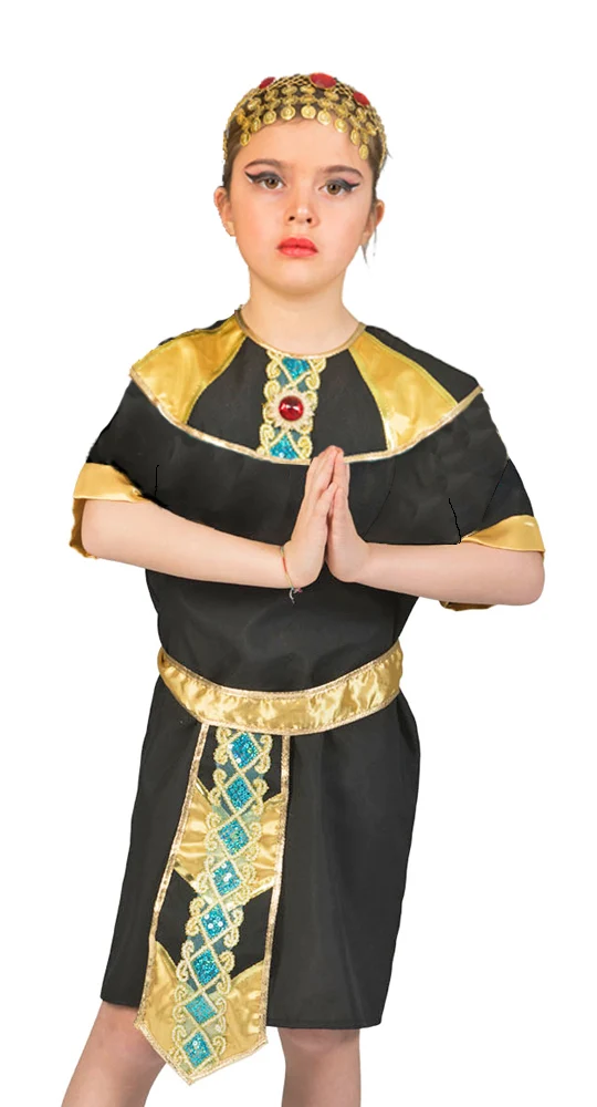 Cleopatra Kostüm für Mädchen - Schwarz / Gold | Pharaonin Ägypten Kinderkostüm
