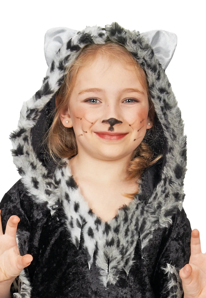 Schwarze Leoparden Katze "Minka" Kostüm für Mädchen - Kinderkostüm Tierkostüm