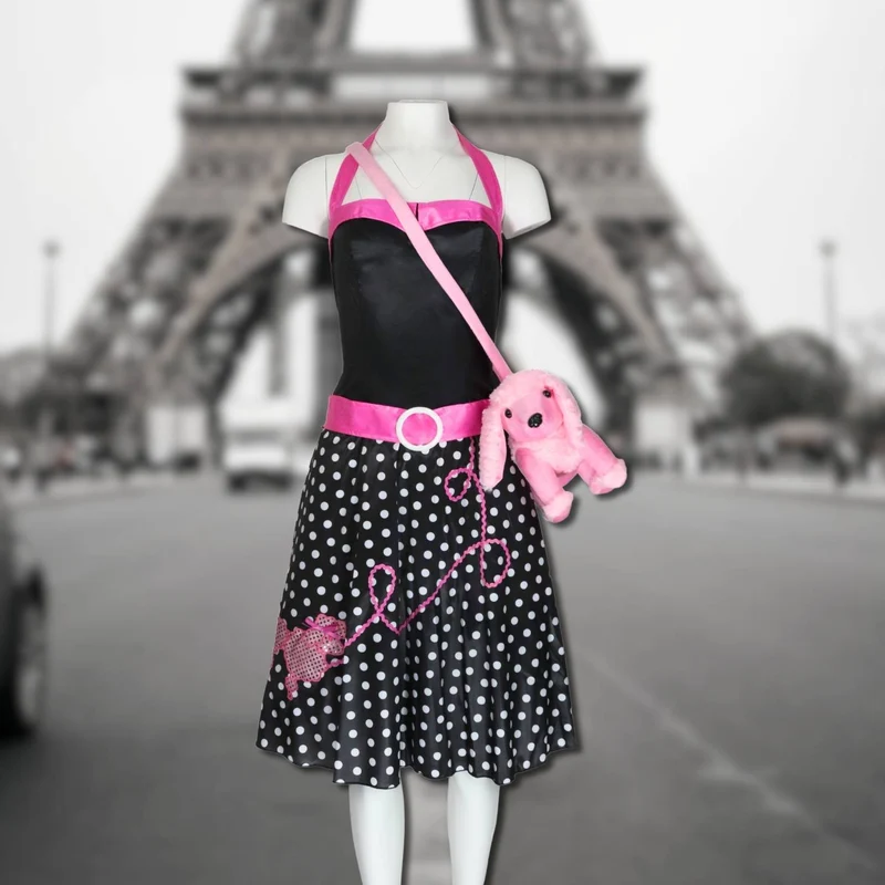 Kuschelige Pudel Handtasche | 32 x 19 x 10 cm - Rosa
